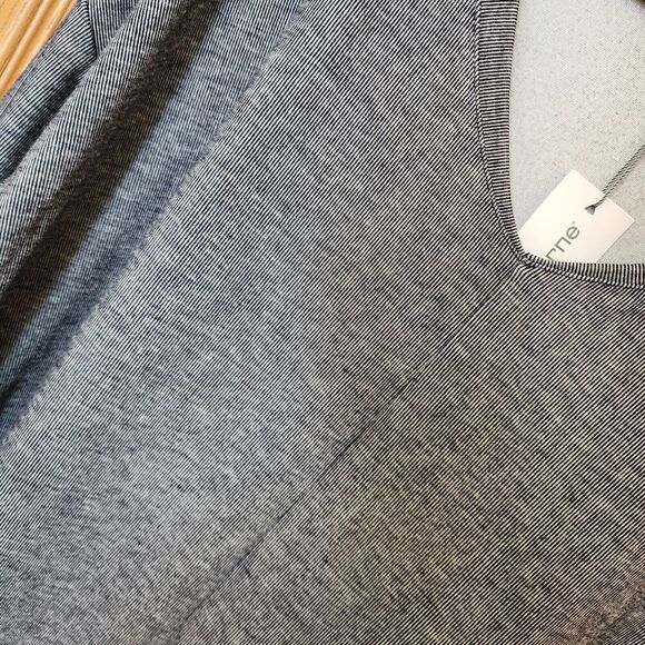 Liz Claiborne Women's Navy Mélange 3/4 Sleeve V Neck Shirt Size 1X Stripes NWT - Picture 2 of 11